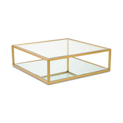 CASPIAN Coffee Table GY-CT-8206SQ-BG BRUSHED GOLD, tempered glass top with mirror base